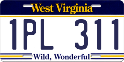 WV license plate 1PL311