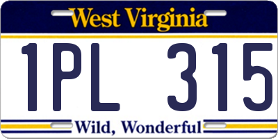WV license plate 1PL315