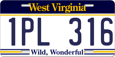 WV license plate 1PL316