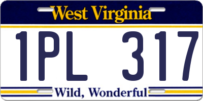 WV license plate 1PL317