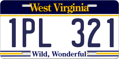 WV license plate 1PL321