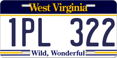 WV license plate 1PL322