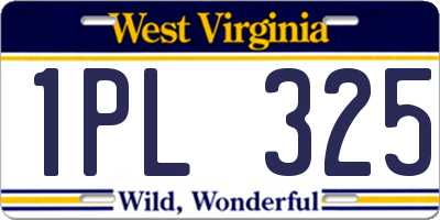 WV license plate 1PL325