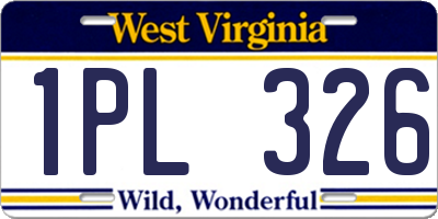 WV license plate 1PL326