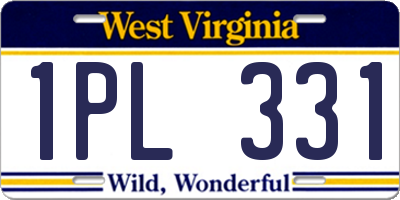 WV license plate 1PL331