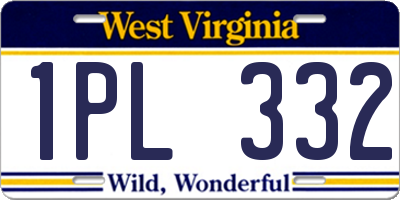 WV license plate 1PL332