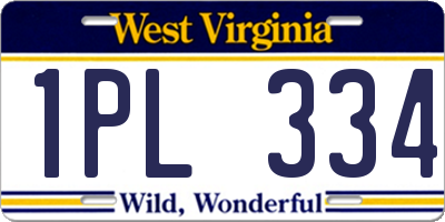 WV license plate 1PL334