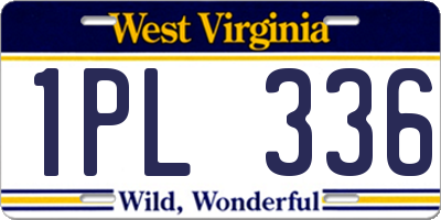 WV license plate 1PL336