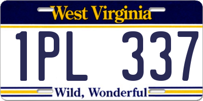 WV license plate 1PL337