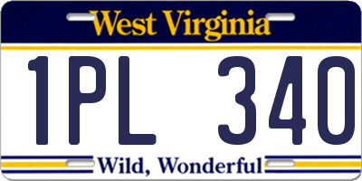 WV license plate 1PL340