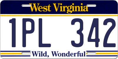 WV license plate 1PL342