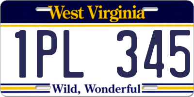 WV license plate 1PL345