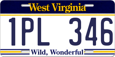 WV license plate 1PL346