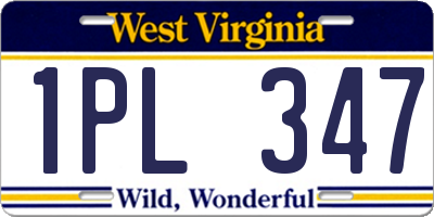 WV license plate 1PL347