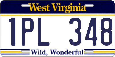 WV license plate 1PL348