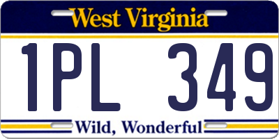 WV license plate 1PL349