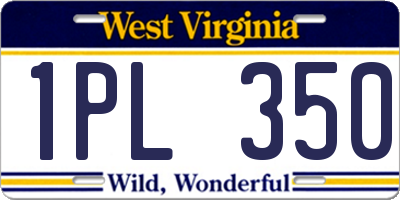 WV license plate 1PL350