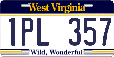 WV license plate 1PL357