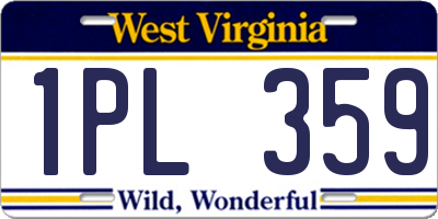 WV license plate 1PL359