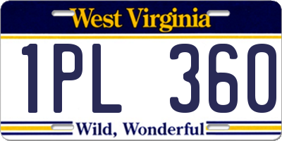 WV license plate 1PL360