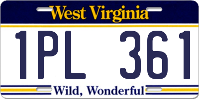 WV license plate 1PL361