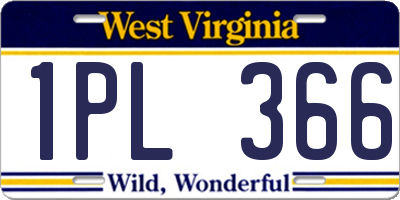 WV license plate 1PL366