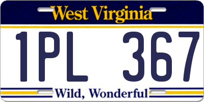 WV license plate 1PL367