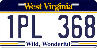 WV license plate 1PL368