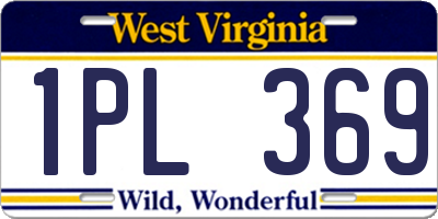 WV license plate 1PL369