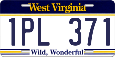 WV license plate 1PL371