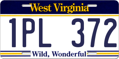 WV license plate 1PL372