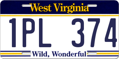 WV license plate 1PL374