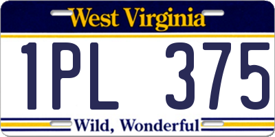 WV license plate 1PL375