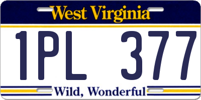 WV license plate 1PL377