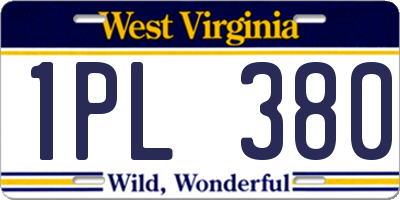 WV license plate 1PL380