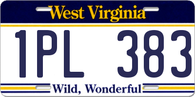 WV license plate 1PL383