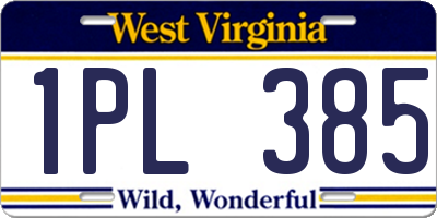 WV license plate 1PL385