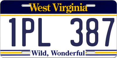 WV license plate 1PL387