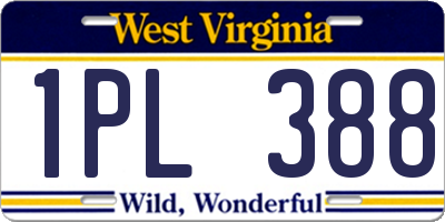 WV license plate 1PL388