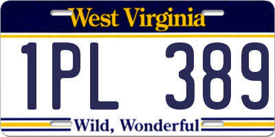 WV license plate 1PL389