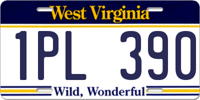 WV license plate 1PL390