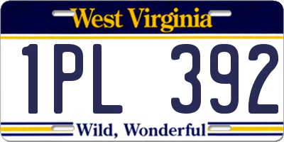 WV license plate 1PL392