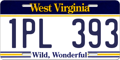 WV license plate 1PL393