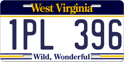 WV license plate 1PL396