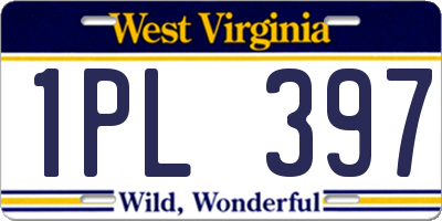 WV license plate 1PL397