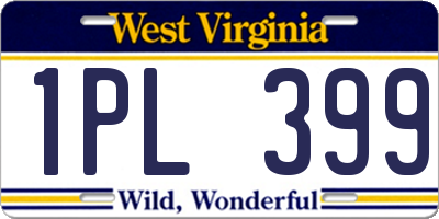 WV license plate 1PL399