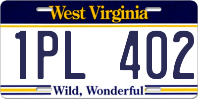WV license plate 1PL402