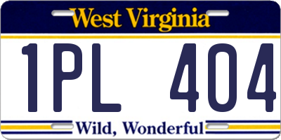 WV license plate 1PL404