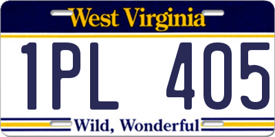 WV license plate 1PL405