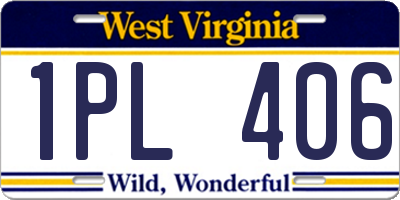 WV license plate 1PL406